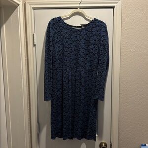 Lark & Ro Navy Lace Overlay Dress